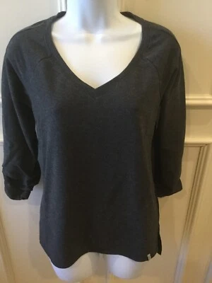 Туника флисовая Andrew Marc NY Performance размер Small серая с потертостями рукав 3/4 - Изображение 1 из 4