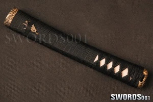 Real Rayskin Tsuka brass kashira fuchi Handle for Japanese Samurai Katana sword - Picture 1 of 5