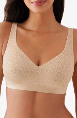 $72 Wacoal 852345 Inside Job Unpadded Wireless Bra, Sand, Size 34D - Image 1 of 4