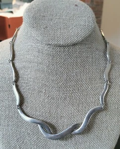 Vintage Taxco Mexiko Modernist Sterlingsilber Halskette 18 Zoll ~ ~ ~ 51g ~ ~ signiert TB-41 - Bild 1 von 12