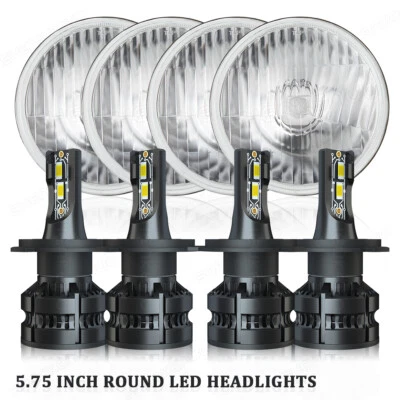 Farol de LED redondo 5,75" 5-3/4" polegadas feixe Hi/Lo lâmpada H4 para Peterbilt 349 359 - Imagem 1 de 4