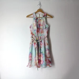 Ever New Vestido Melbourne Fluido Seda Floral Rosas Talla 0/00/2XS Forrado - Imagen 1 de 11