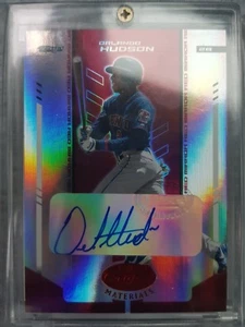04 ORLANDO HUDSON LEAF CERTIFIED MIRROR RED MARBLE SP INSERT AUTO AUTOGRAPH 3/10 - Picture 1 of 2