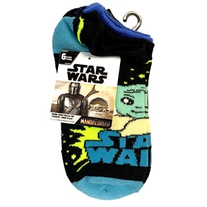 Star Wars No Show Kids Socks The Mandalorian 6 Pairs Size Medium 9 - 2.5 Disney - Picture 1 of 8