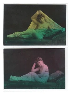 2 Cards-Photos Gl Paris. Scene Artistic Charme. Woman - Picture 1 of 2