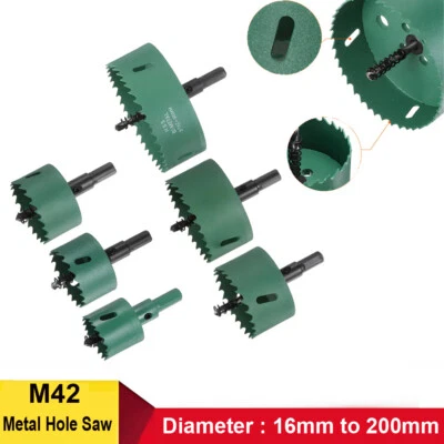 Bi metal Hole Saw 16 mm-200 mm Drill Bit Arbor Pilot Hole Saw Metal Wood Plastic - Image 1 of 4