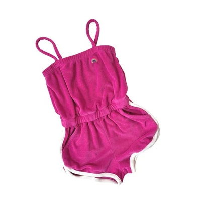 Baby Gap Toddler Girls Retro Track Pink Terry Cloth Rainbow Romper Jumpsuit 3T - Image 1 of 3