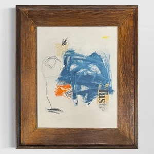 Original Holz gerahmt Mischtechnik Abstrakte Kunst Gemälde 23x27 "Geschmack" mit COA - Bild 1 von 6