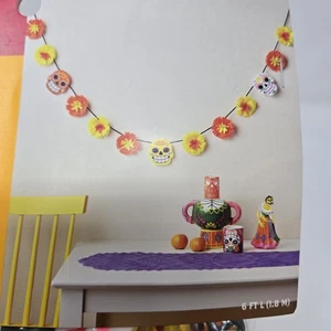 Guirnalda Caléndula Halloween Colección Día de Muertos Día de Muertos 6’ Nueva - Imagen 1 de 6