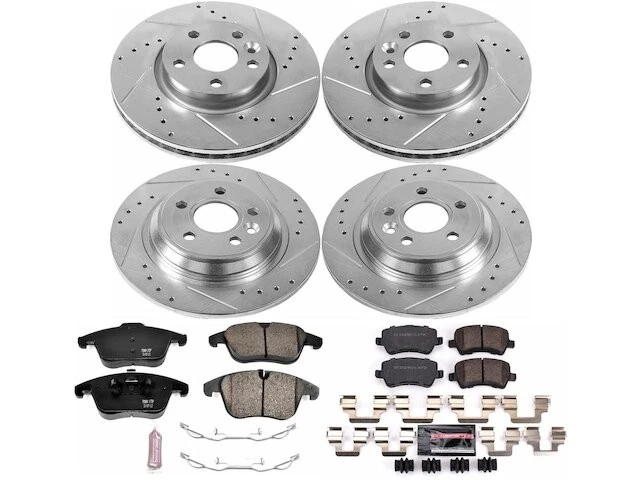 Front and Rear Brake Pad and Rotor Kit For 2007-2014 Volvo S80 2008 2009 MY762RT - Imagem 1 de 1