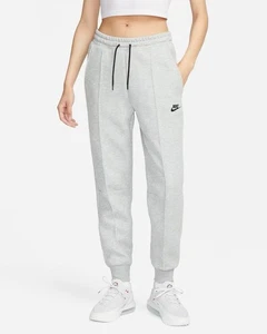 NEU Nike Sportswear Tech Fleece Damen Mid-Rise Jogginghose dunkelgrau meliert/schwarz S - Bild 1 von 9