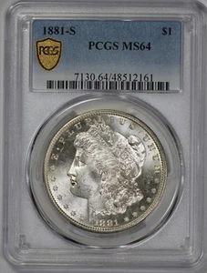 1881-S Morgan Silver $1 Dollar PCGS MS 64 - Picture 1 of 5