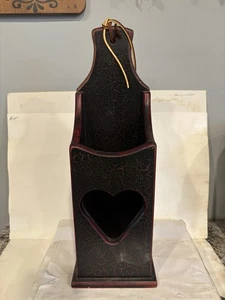 Vntg Wooden Wall Pipe Candle Box Primitive Style By American Heirloom Woodenware - Picture 1 of 21