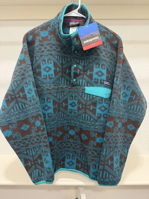 Pullover Vintage Patagonia Synchilla Snap-T Verde Marrón Azteca Hombres Talla M Nuevo.  Foto 1 de 4