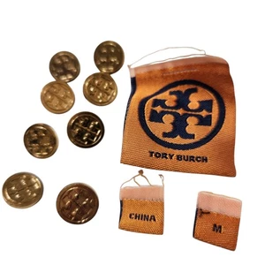 Tory Burch 8 Replacement Buttons Gold Tone Metal Buttons and Labels - Picture 1 of 5