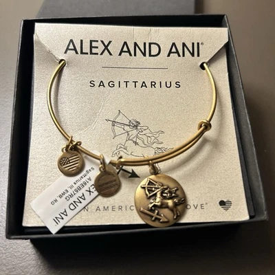 Pulseira ajustável Alex and Ani horóscopo tom dourado zodíaco sagitário - Imagem 1 de 4