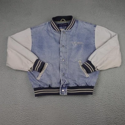 Vintage Swingster Denim Jacket Mens XL GMC Truck Varsity Bomber 90s Thrashed - Image 1 of 4