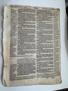 1611 Geneva Breeches Bible Leaf GENESIS 8:11-11:6 NOAHS ARK - Bild 1 von 3