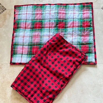 2 карты Марта Стюарт Standard? Праздничная стеганая наволочка в клетку и клетку с буйволом - Изображение 1 из 4