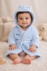 Embroidered Personalised Soft Baby  Dressing Gown Bath Robe Teddy EARS NEW GREY