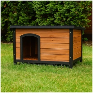 Robuste Hundehütte mit Flachdach Witterungsbeständig und Komfortabel Hundehaus H - Bild 1 von 3