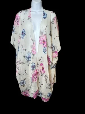 Kimono American Eagle Floral de Gasa XS-S Mangas Cortas Cottagecore Boho Nuevo con Etiquetas Foto 1 de 4