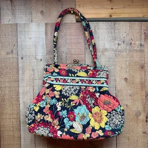 Vera Bradley Happy Snail Print Damenhandtasche Kiss-Lock Schultertasche im Ruhestand - Bild 1 von 7