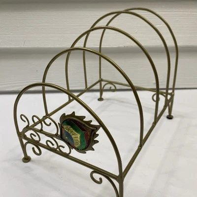 Vtg Pier One Imports Enameled Peacock Buffet Plate Holder Desk Organizer - Image 1 of 4