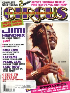 Circus Magazine 31. Dezember 1992 Jimi Hendrix Pearl Jam Skid Row Extreme Gitarre - Bild 1 von 2