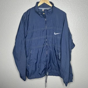 Leichte Herrenjacke Nike blau Windbreaker Reißverschluss Large " - Bild 1 von 8