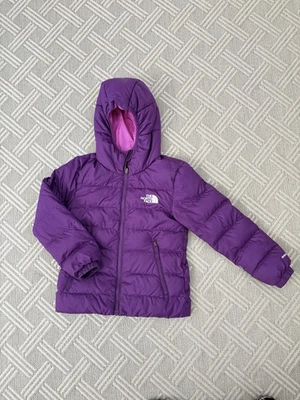 North Face 双面冬季 Puffer 夹克外套女孩 S 码 (7/8) — 第 1/4 张图片