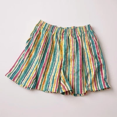 Women Within Striped Rainbow Colors Shorts Women's Plus Size 30/32 3X Pockets - Image 1 of 4