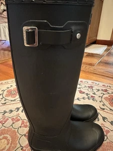 Hunter Brand • Women's Original Tall Rain Boots • Size 8 Black • Wellington - Picture 1 of 12