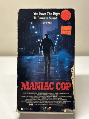 Maniac Cop VHS Rare Video Classics Horror Bruce Campbell Robert Z’Dar Tom Atkins - Image 1 of 3