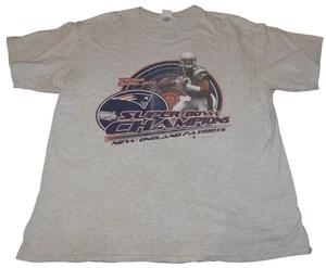 T-shirt Tom Brady XXXVI Superbowl Champs vintage 2002 taglia XL Patriots - Foto 1 di 9