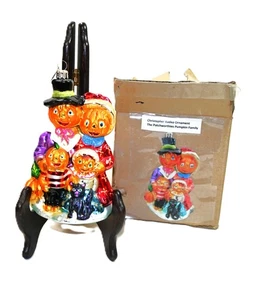 Christopher Radko Patchworthies Kürbis Familie Glas Ornament mit Box - Bild 1 von 9