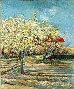 Art Oil painting Vincent Van Gogh - Orchard in Blossom in spring hand painted - Picture 1 of 1