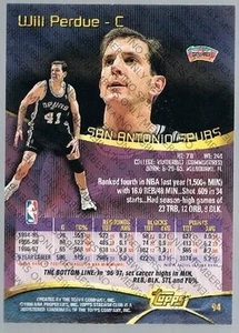 1997/98 Topps Stadium Club Members Only Will Perdue #94 Spurs - Bild 1 von 1