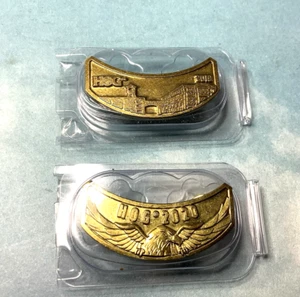 SET of 2  HARLEY DAVIDSON OWNERS GROUP HOG ROCKER VEST HAT JACKET PINS - Picture 1 of 5
