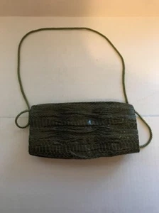 Bolso de mano vintage La Regale verde estampado animal con correa larga - Imagen 1 de 4
