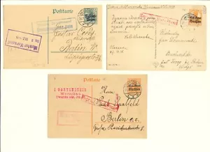 GERMANY 1916/18-3 x PS CARD- RUSSISCH POLEN / WARSCHAU - F/VF - Picture 1 of 2