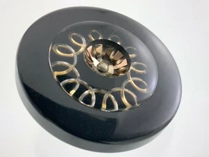 Bakelite With Lucite Black Color Garment Button 1.5in Floral Pattern 328B - Picture 1 of 6