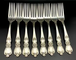 8 Vintage 1847 Rogers 1953 Heritage 7 1/2" versilberte Tafelgabeln kein Mono - Bild 1 von 10