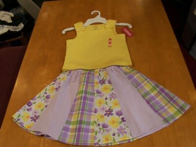 Falda de jardín Gymboree narciso y top amarillo sin mangas con calzoncillos (nuevo con etiquetas)-talla 5 Foto 1 de 4