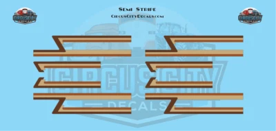 Tricolor Brown Semi Stripe Graphic 1:87 Scale - Image 1 of 2