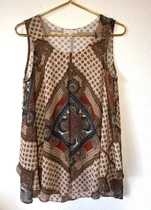 Dress Barn Sleeveless Paisley-Patterned Layered Tunic Top Women’s Size M - Picture 1 of 5
