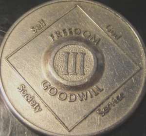 3 Year Narcotics Anonymous NA Medallion Coin 1985 WSO Set Token Chip - Picture 1 of 11