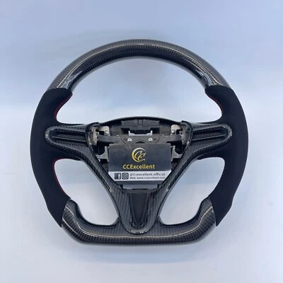Volante de fibra de carbono real para Honda Civic FD1/FD2/FN2 2006-2012 8ª generación Foto 1 de 4