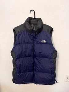 The North Face 550 Down Vest Men’s Large Navy Blue Gray Goose Puffer Streetwear - Picture 1 of 13