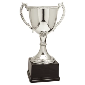 16 3/4  Silver Completed Zinc Metal Cup Trophy ON a Solid Base - Imagen 1 de 1